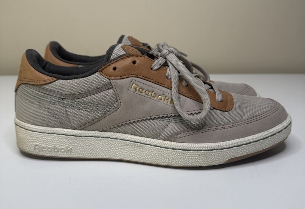 Reebok Club C 85 Vintage Sneaker Mens 10.5 Ash Grey Canvas Leather 100200117 Low